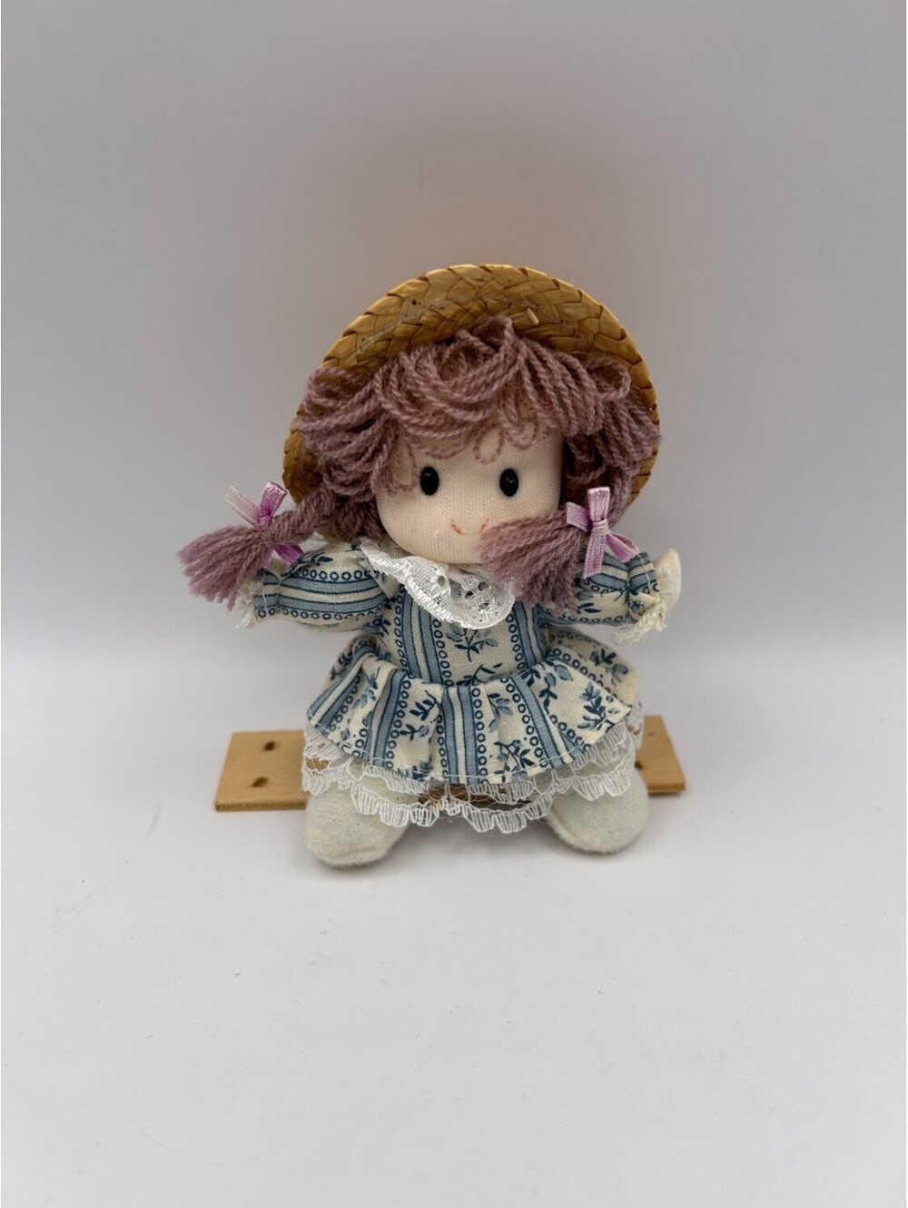 Canasia Toys & Gifts Miniature Cloth Rag Doll 1990s Girls Blue White Floral